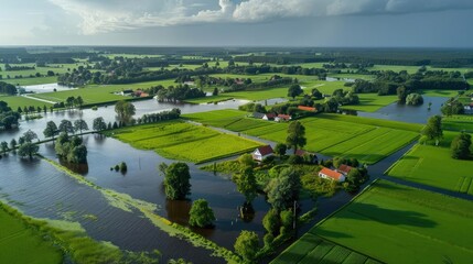 Flooded agricultural field, representing the impact of climate change on food security