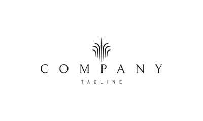 A vector logo with an abstract image of a bush made of sharp leaves.