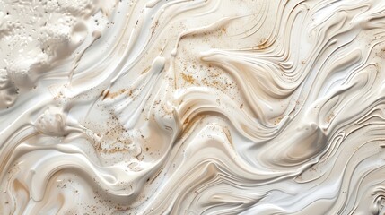 Swirling cream texture with waves and soft tones, perfect for backgrounds and abstract compositions.
