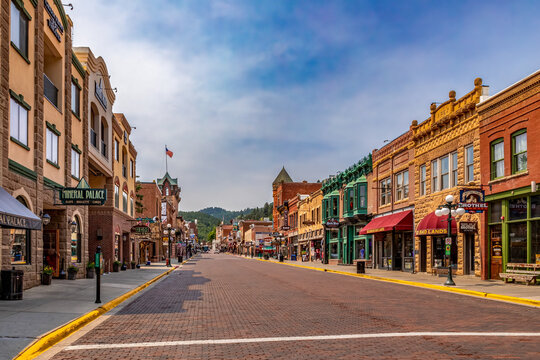 Historic Main Street of Deadwood South Dakota - A Glimpse into the Colorful Old West Gold Rush Mining Town