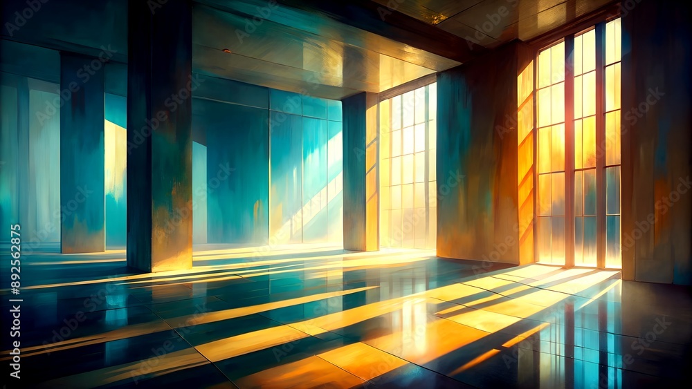 Poster shapes and forms dance in a world of shadows and light generative ai-generated