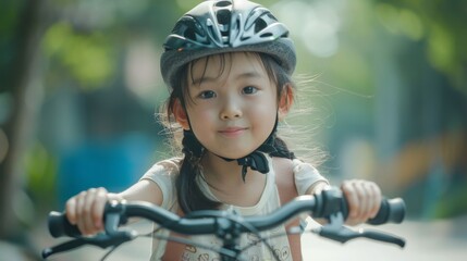 Obraz premium Child Riding Bicycle