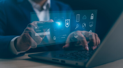 Cyber security internet network data privacy concepts. secure access to user personal information, cybersecurity, secure Internet access, information security and encryption.