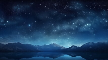 Starry night with luminous stars, peaceful night sky, ample space for text