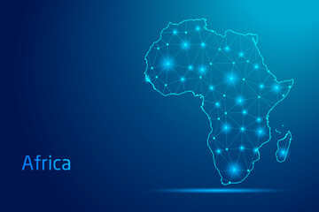 Africa map - concept of communication technology, graphic of low poly. © Arif Hama