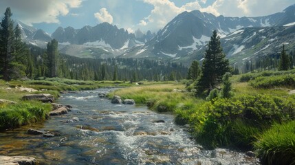 Mountain Stream Landscape