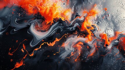 Abstract Artistic Swirls in Fiery Colors