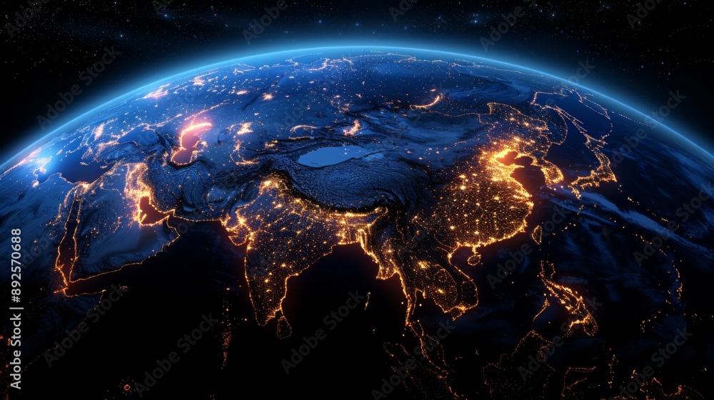 Wall mural Earth at Night