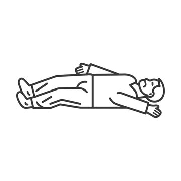 recommend clip art: unconscious elderly man with injury minimalist line art icon logo symbol 