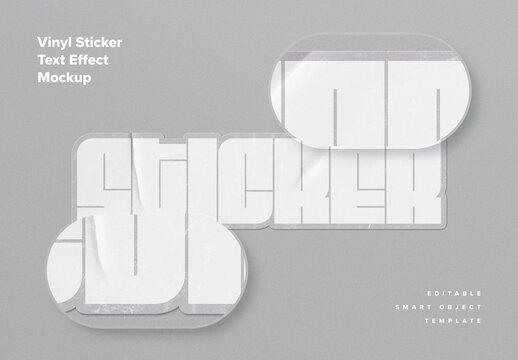 Realistic Vinyl Sticker Text Effects