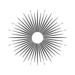 Obraz premium vintage sunburst minimalist line art icon logo symbol 
