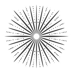 Obraz premium vintage sunburst minimalist line art icon logo symbol 