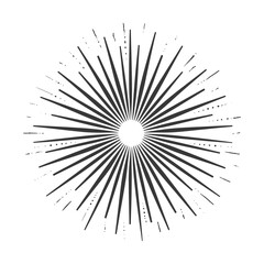 Naklejka premium vintage sunburst minimalist line art icon logo symbol 