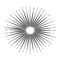 Fototapeta premium vintage sunburst minimalist line art icon logo symbol 
