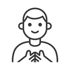 volunteer minimalist line art icon logo symbol 