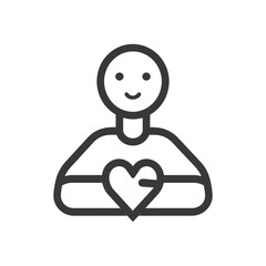 volunteer minimalist line art icon logo symbol 