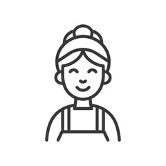 waitress minimalist line art icon logo symbol 