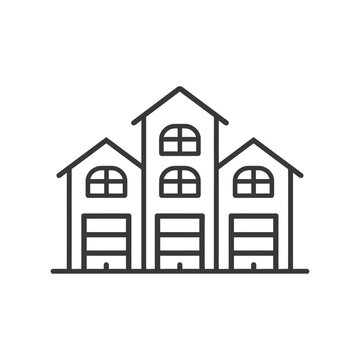simple outline buildings with garage doors clip art preview