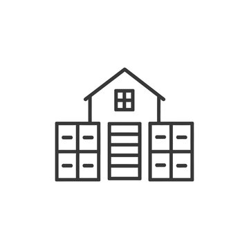 recommend clip art: warehouse minimalist line art icon logo symbol 