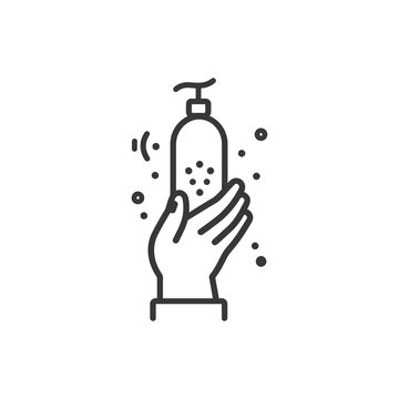 recommend clip art: washing hands with soap minimalist line art icon logo symbol 