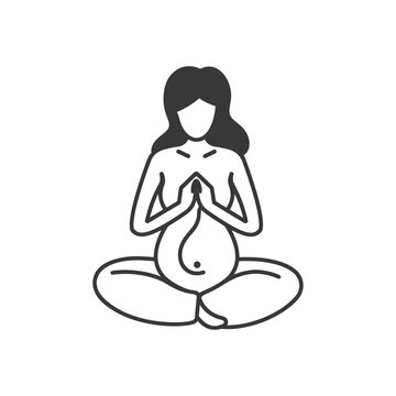 recommend clip art: woman holding stomach in pain minimalist line art icon logo symbol 