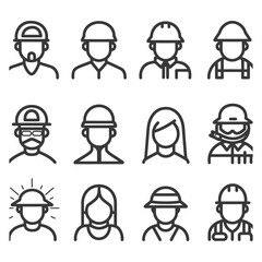 Fototapeta premium workforce minimalist line art icon logo symbol 