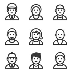 workforce minimalist line art icon logo symbol 