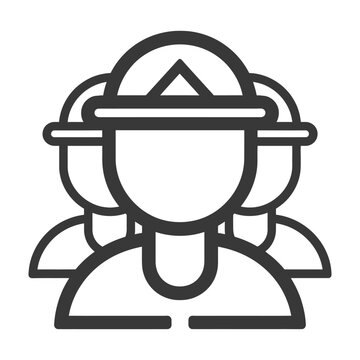 group of construction workers in helmets