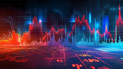 Currency and exchange stock chart for finance and economy display