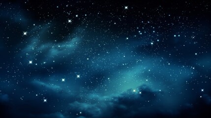 Obraz premium Twinkling stars in a dark night sky, serene and calm, suitable for background