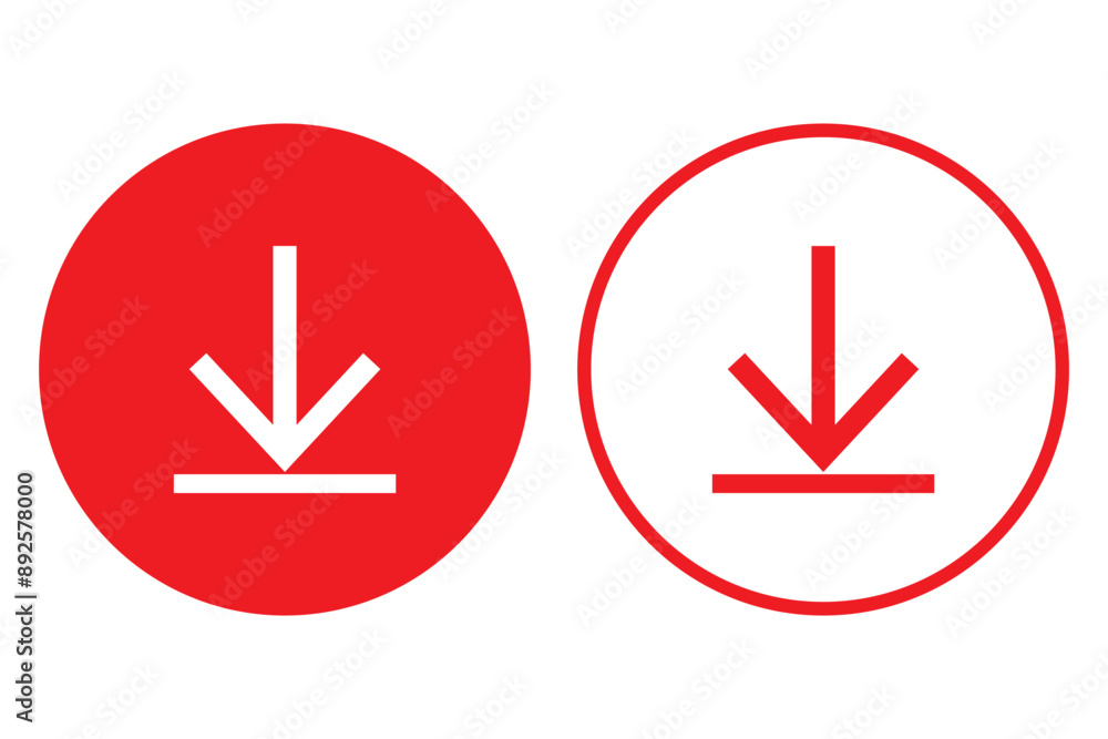 Aufkleber set of download flat vectors icons. install symbols. upload buttons. load symbols. software download