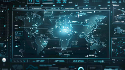 Worldwide business concept. Futuristic graphical user interface.