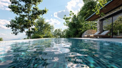 Obraz premium infinity pool in resort