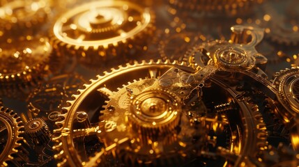 Close-up of Golden Gears.