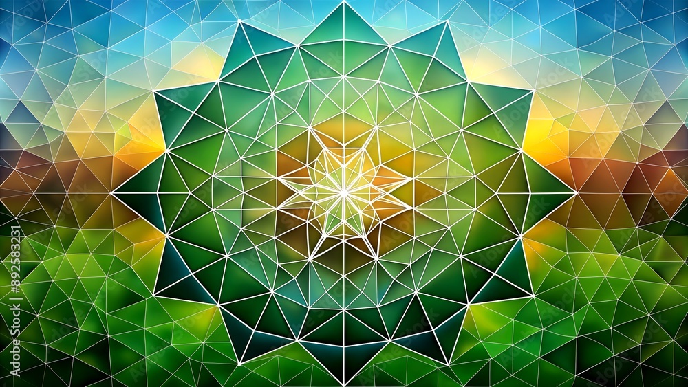 Poster geometric art: finding harmony in nature's patterns generative ai image
