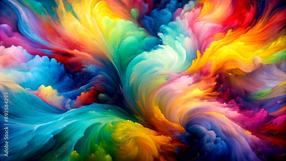 Poster abstract art: a dynamic and expressive exploration of color and form generative ai neural artwork