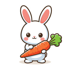 A rabbit holding a carrot Adobe Illustrator Artwork