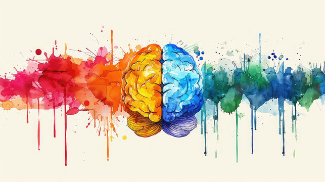 Concept art of a human brain exploding with knowledge and creativity. generative ai