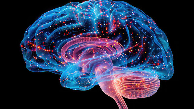 Concept art of a human brain exploding with knowledge and creativity. generative ai