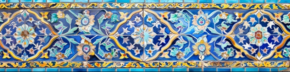 Obraz premium English Title: Vibrant Floral Ikat Design: Unique Concept Merging Digital Textile Boho and Dynamic Patterns. Abstract Fabric Motif for Modern Interior Decor. 4K High-Resolution Wallpaper Background, A