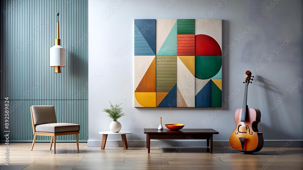 Poster the silent symphony: a composition of shapes and lines generative ai ai-assisted