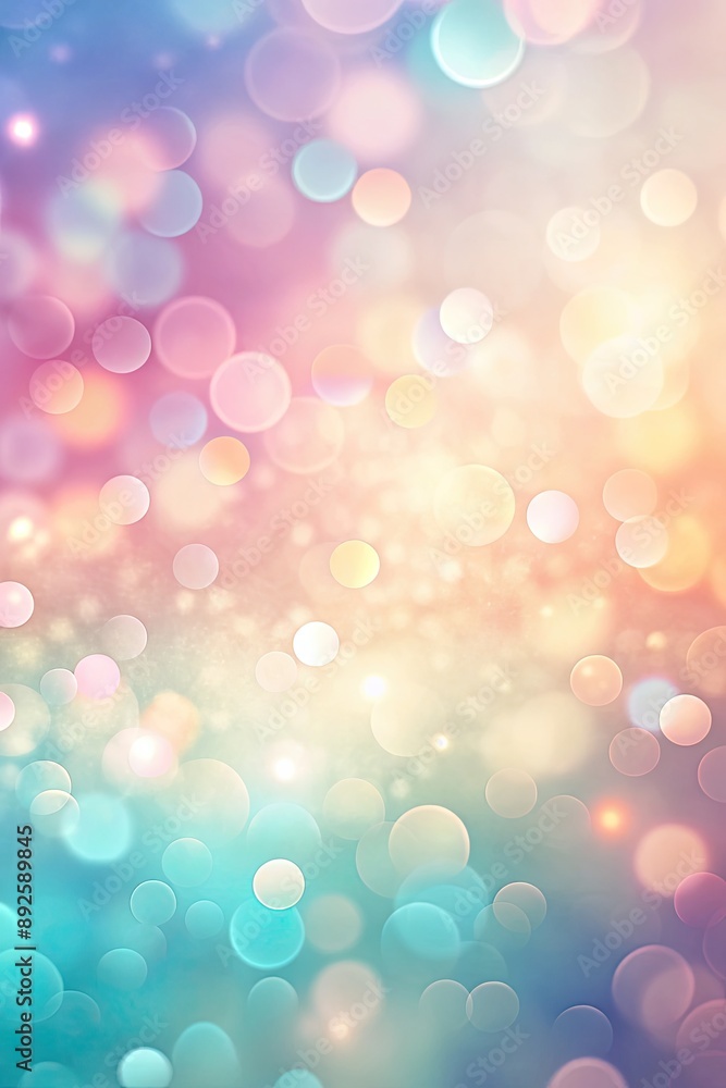 Wall mural Abstract bokeh lights in soft pastel colors.