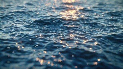 waves on the sea with reflection of sunlight