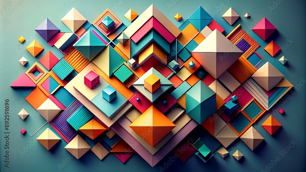 Poster the symphony of shapes: a geometric exploration of form and composition generative ai ai-assisted