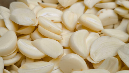 Sliced garlic for cooking ingredients