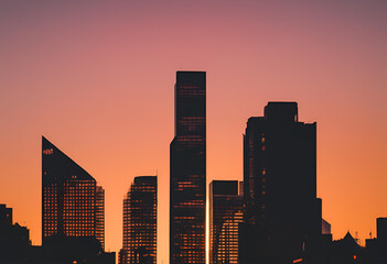 Fototapeta premium city skyline at sunset