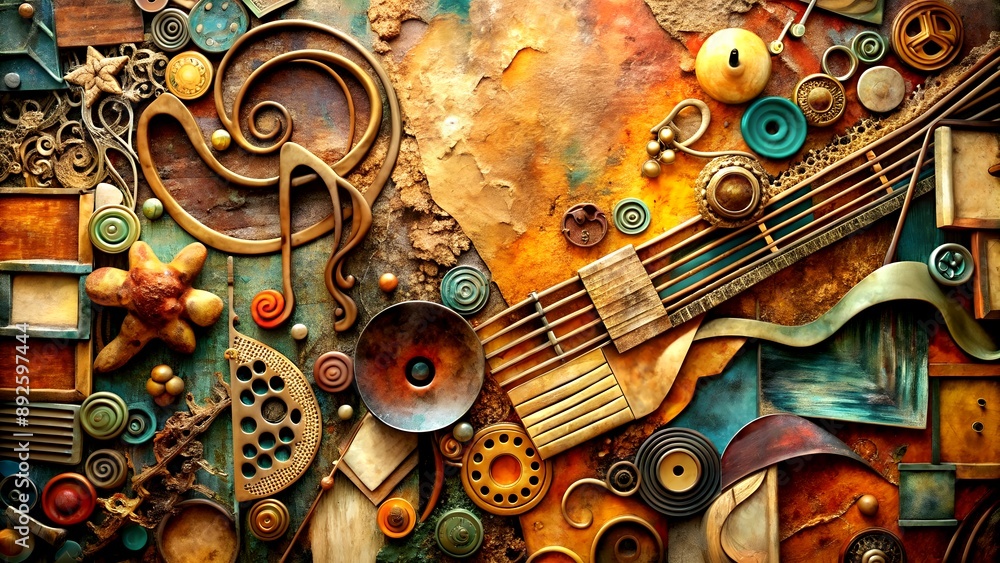 Poster mixed media art: exploring texture and materiality generative ai digital art generation