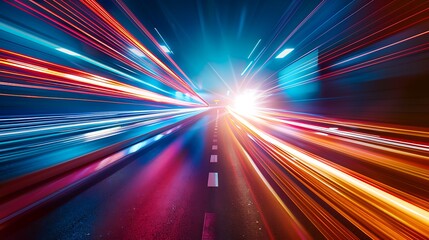 Fototapeta premium Light speed motion technology background