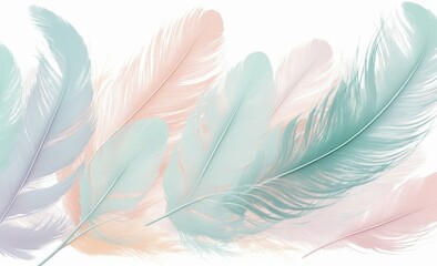 Feather Pattern in Pastel Colors