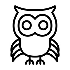 Owl Vector Line Icon Design